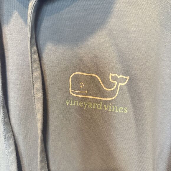 Vineyard Vines Edgartown Lightweight Hoodie Women's Small Light Blue Whale - Picture 2 of 9